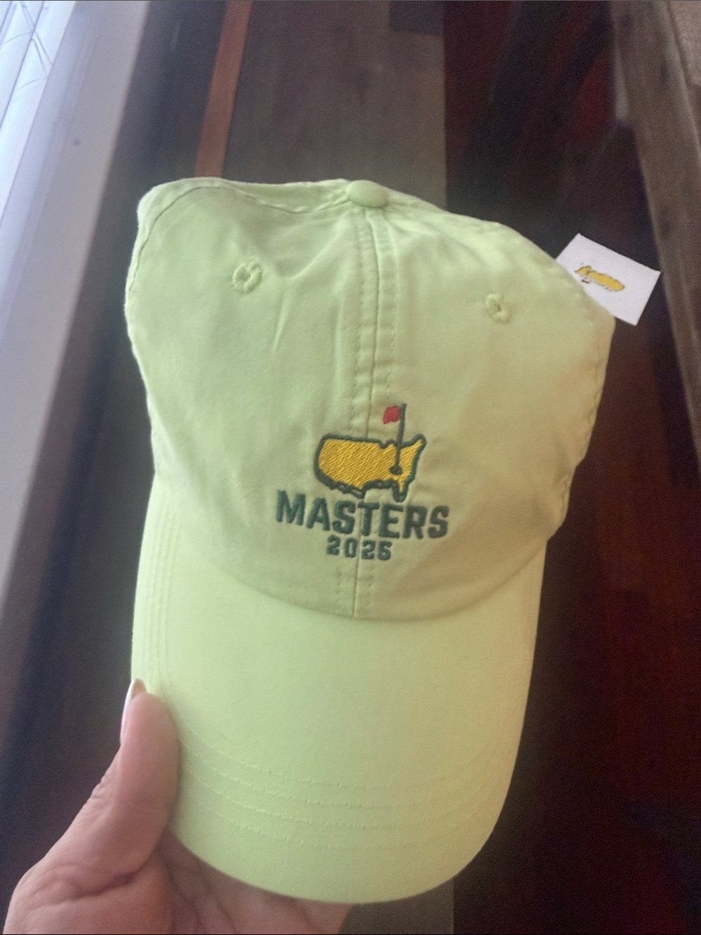 Masters Lime Green Men’s Baseball Cap with Embroidered Logo